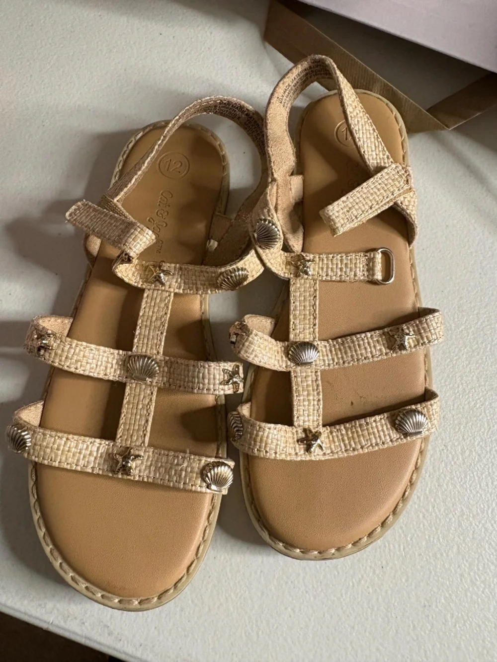 Girls size 12 beach theme sandals